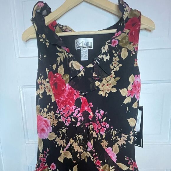 NWTs Sheri Martin Flattering Floral Ruffle Dress Size 16 - Picture 4 of 14